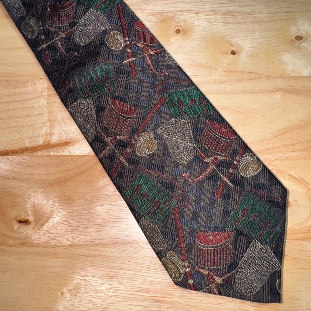 Robert Talbott Best of Class Tie Men Fly Fishing Theme Silk Vintage Extra Long
